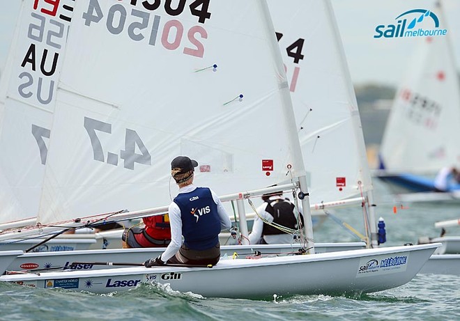 Jack Felsenthal  /  Laser 4.7 class action © Jeff Crow/Sail Melbourne http://www.sportlibrary.com.au